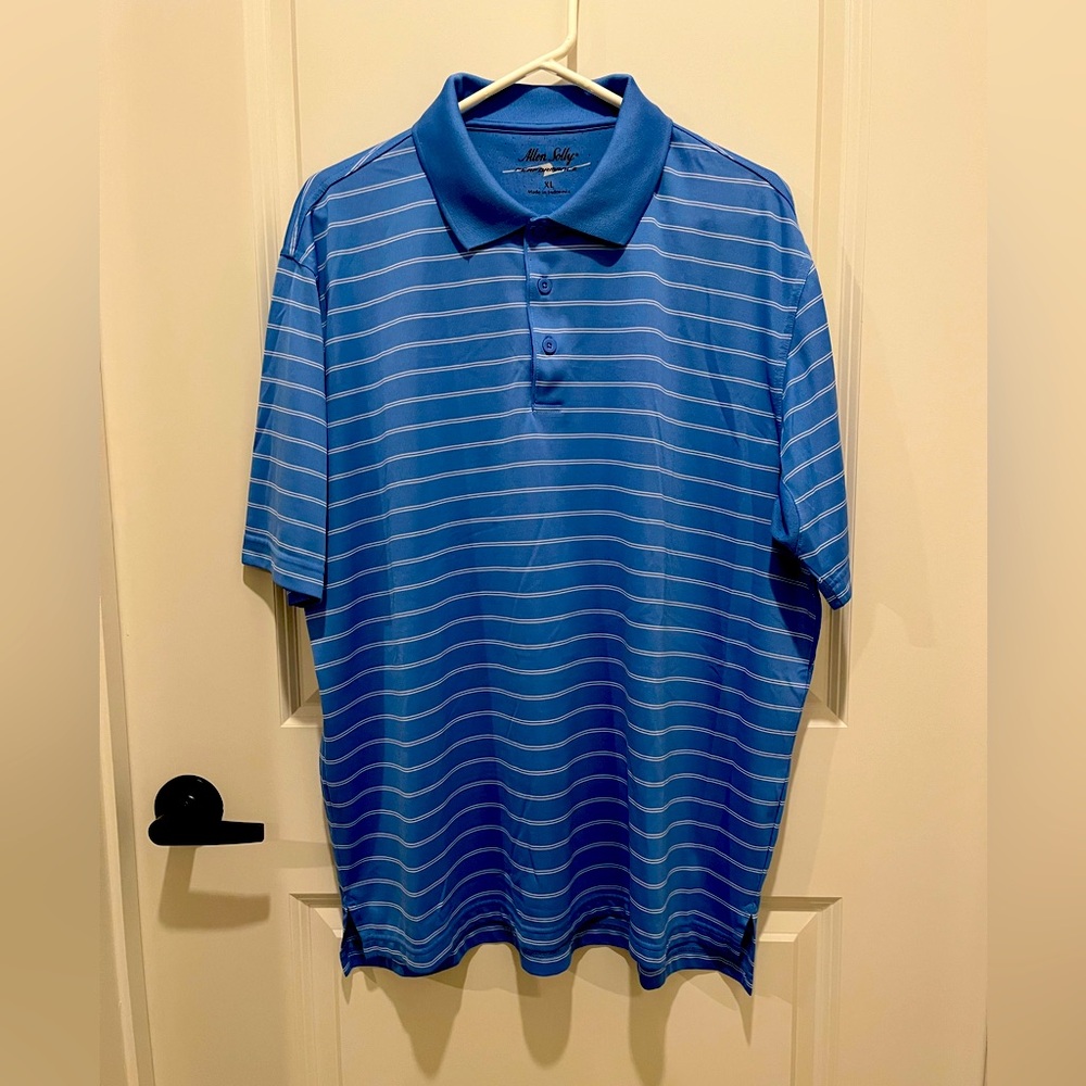 Men's Blue Striped Polo Shirt